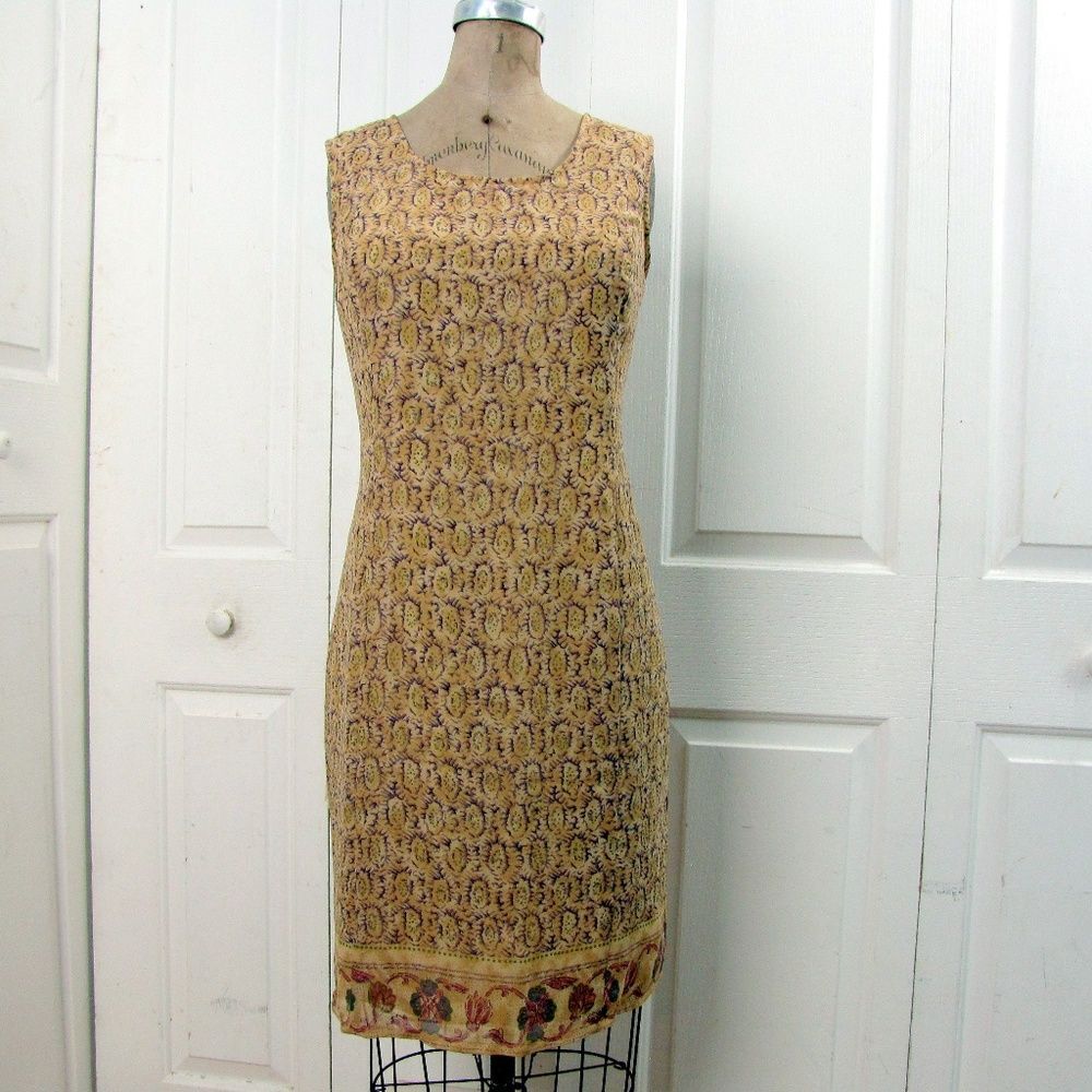 Sag Harbor Summer Shift Tan Dress Large